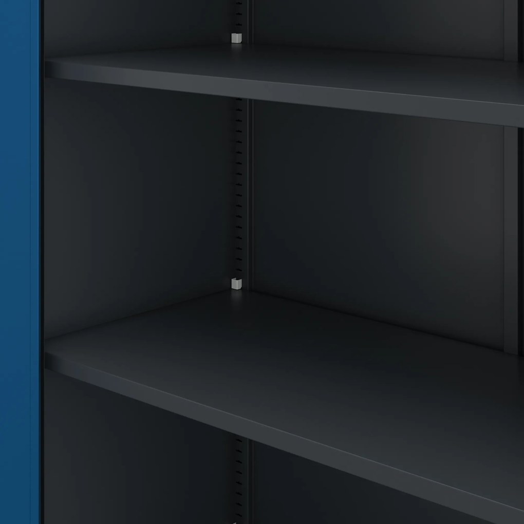 Szafa na dokumenty biurowa metalowa antracytowo-niebieska: JAN H, 900 x 1950 x 400 mm
