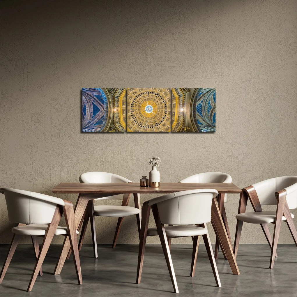 Obraz sufitu kościoła w Sienie (z zegarem) (90x30 cm)