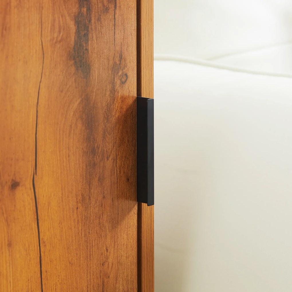 HOMCOM Stolik konsolowy w stylu industrialnym, Stolik pomocniczy, Kredens, 1 szafka, Brąz + Czarny