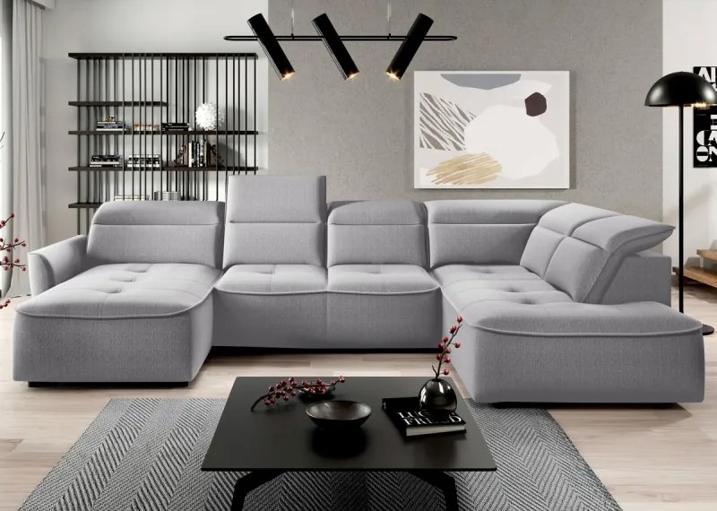 Narożnik MURILLO XL z elektryczną regulacją siedziska Prawostronny w tkaninie VOUGE 14 WERSAL