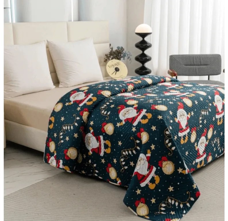 Narzuta na łóżko SANTA, niebieska Rozmiar: 220 x 240 cm
