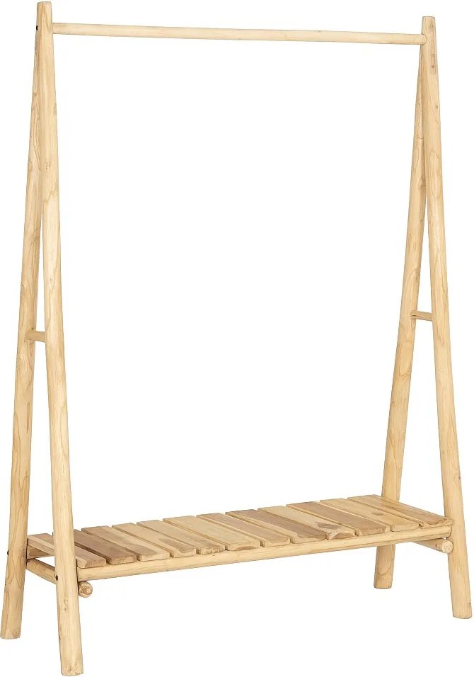 Wieszak na ubrania – Drewno tekowe – D118 cm – Kolor: Jasny naturalny - CALERINO