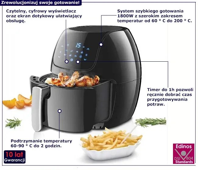 Frytownica beztłuszczowa z jedną komorą 7,7L P4-C05