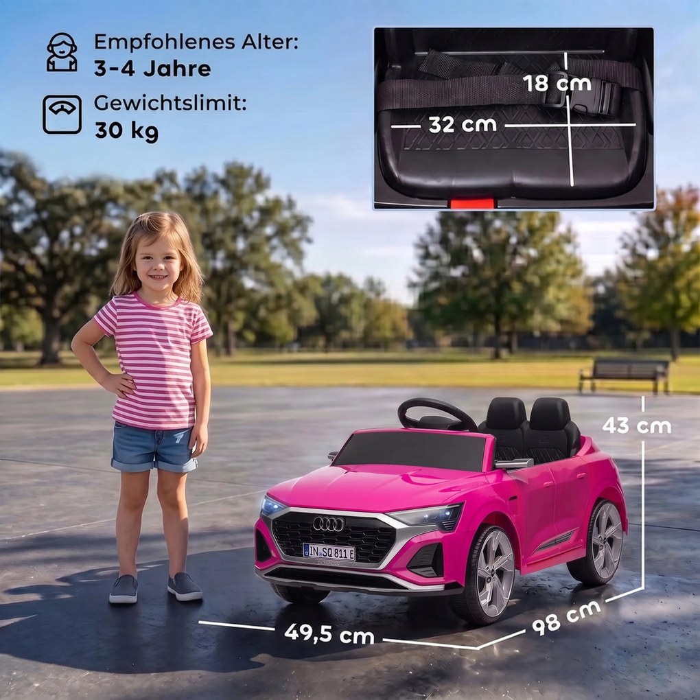 AIYAPLAY Elektryczne auto dla dzieci 12 V z pilotem 2 silniki Łagodny start Zawieszenie na 4 koła Reflektory LED Klakson Muzyka | Aosom PL