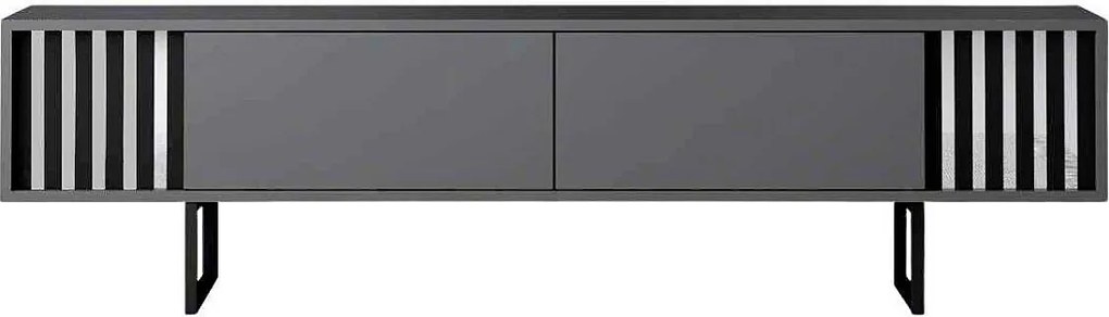 Stojak pod TV – 180 cm x 30 cm x 48 cm – Antracyt i czerń – Płyta wiórowa z melaminą