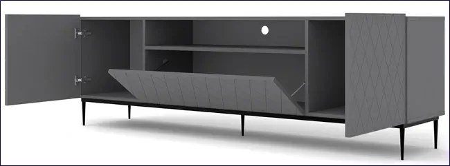 Szafka rtv grafit mat + czarna rama - Nevia 4X
