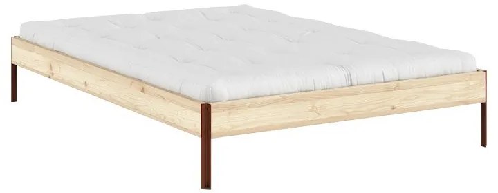 Łóżko dwuosobowe z litego drewna sosnowego bez zagłówka ze stelażem 140x200 cm w naturalnym kolorze Core – Karup Design