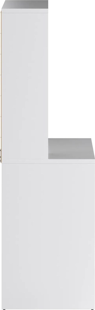 Biurko w połysku z nadstawką Function Plus 149 cm biały