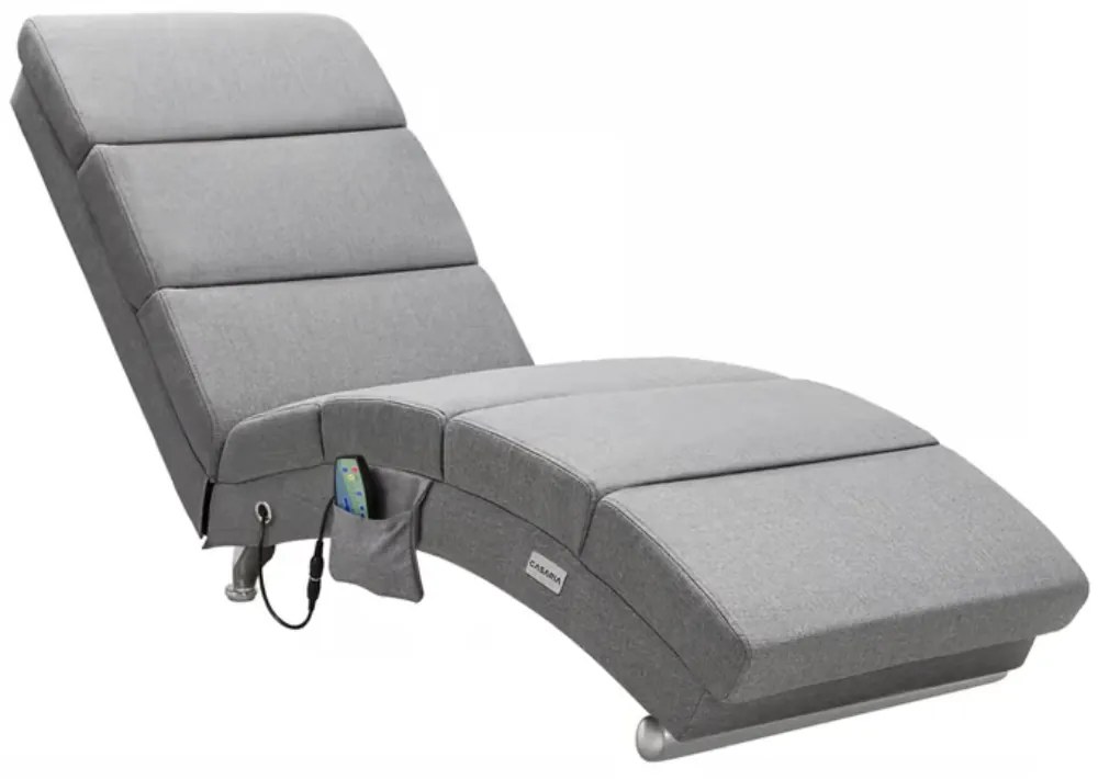 Casaria Leżanka LONDON z funkcją masażu i ogrzewania, 186×55×89cm, szara