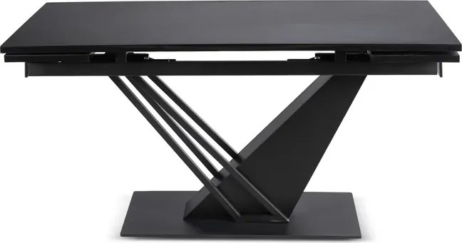 Stół Rozkładany Prostokątny REX 160-220 cm Czarny do Jadalni Nowoczesny Loft