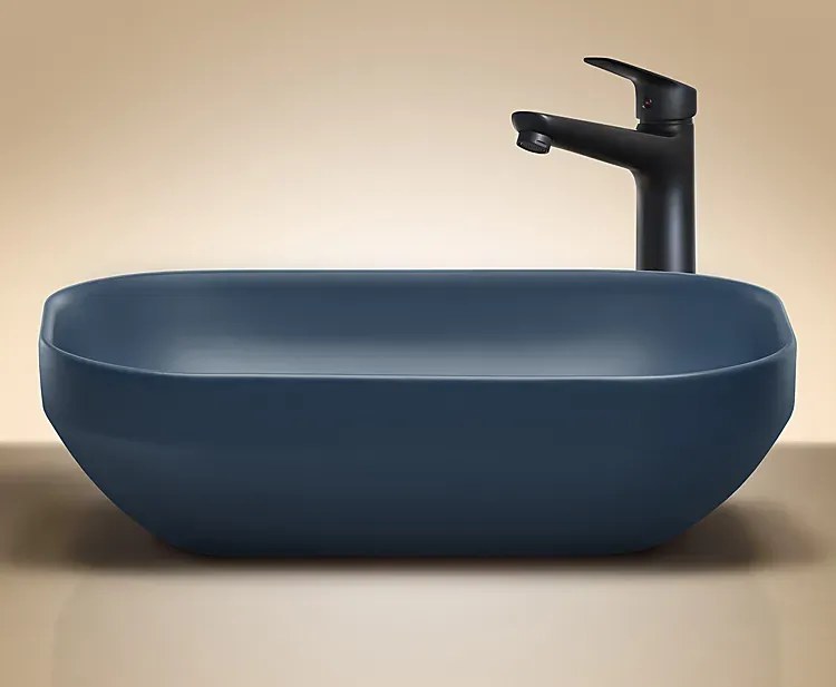 Granatowa prostokątna umywalka ceramiczna C7-E10