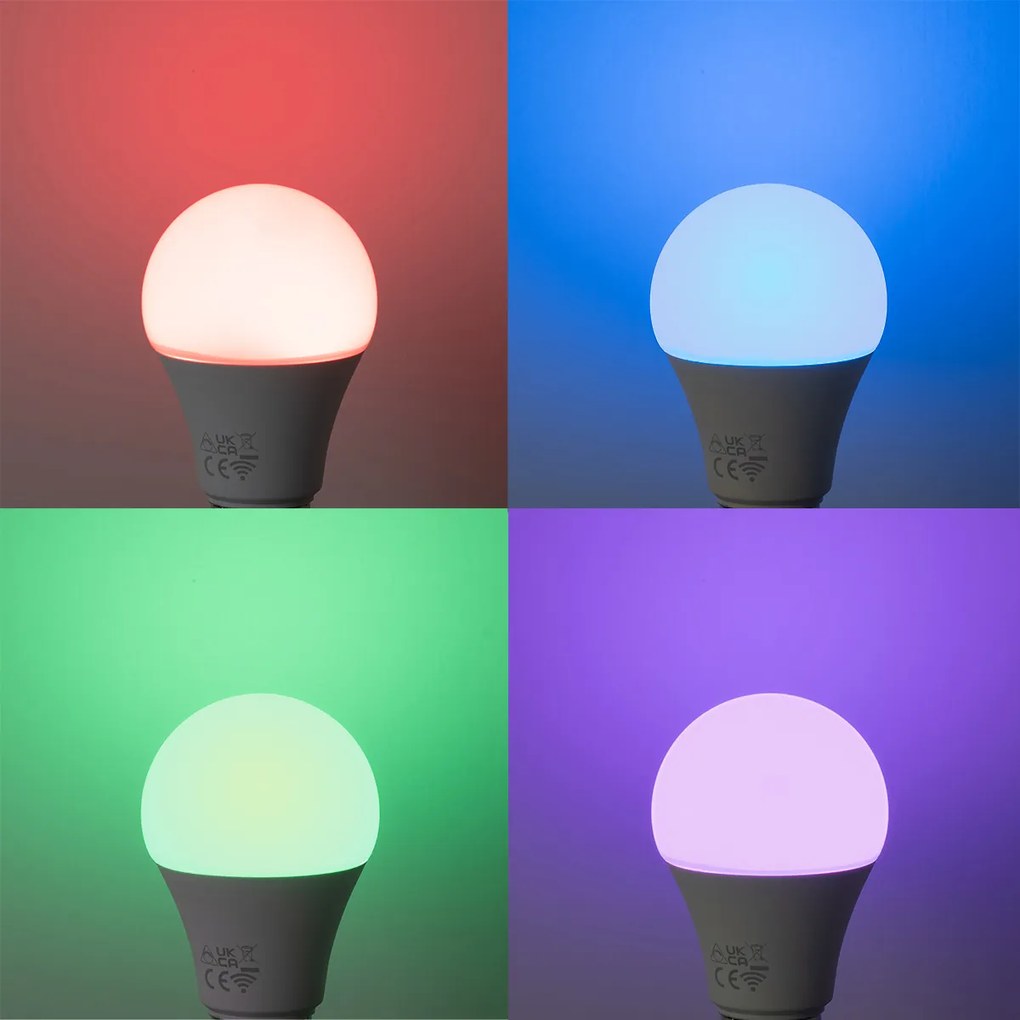 Zestaw 5 Inteligentne żarówki LED E27 A60 Matt RGBW 9W 806lm 2700-6500K