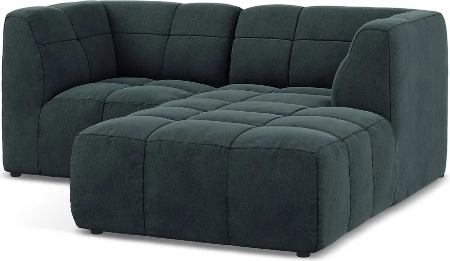 Niebieski aksamitny narożnik (prawostronny/z szezlongiem) Aloha – Makamii