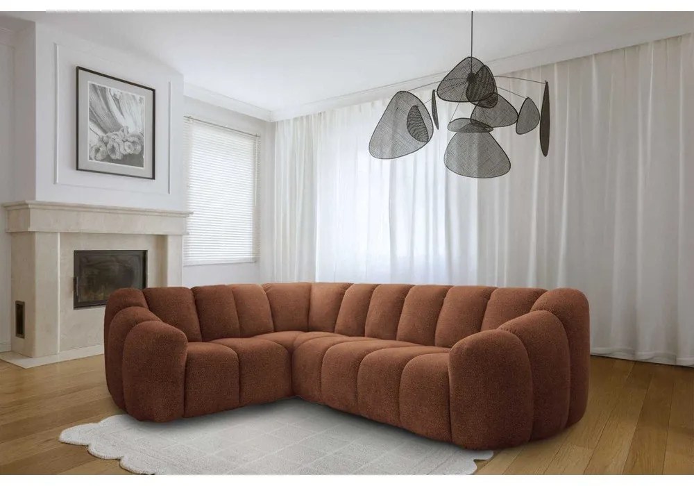 Narożnik (lewostronny/w kształcie litery L) w kolorze terakoty Shell – Miuform