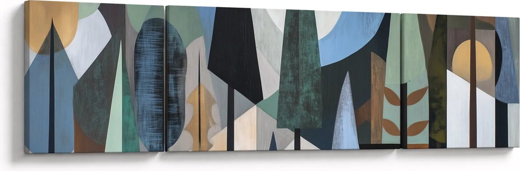 Obraz - Naturalna geometria abstrakcyjna II. (170x50 cm)
