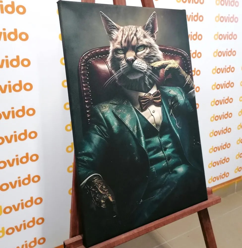 Obraz zwierzęcy gangsterski kocur