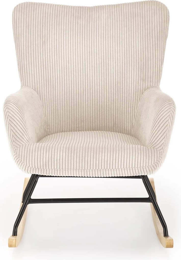 Sztruksowy fotel bujany Belmiro Halmar