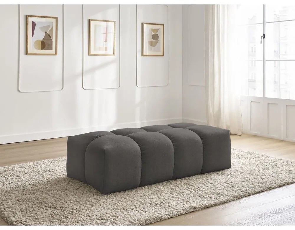 Ciemnoszary podnóżek z materiału bouclé Everest – Bobochic Paris