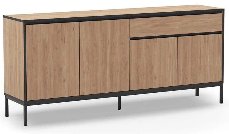 Niska komoda w dekorze dębu 180x80 cm Lorenza – Marckeric