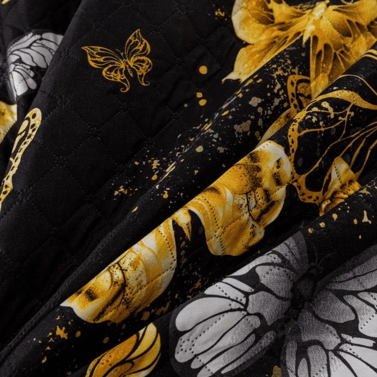 Narzuta na łóżko GOLD BUTTERFLY czarny Rozmiar: 220 x 240 cm