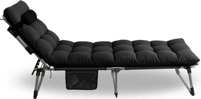 Leżak Ogrodowy VENUS 190x73 cm Czarny