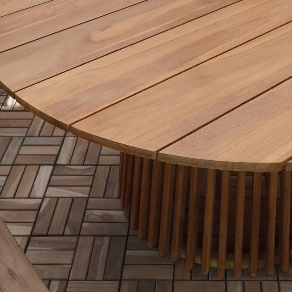 Okrągły stół ogrodowy z litego drewna tekowego ø 120 cm Lorca – House Nordic