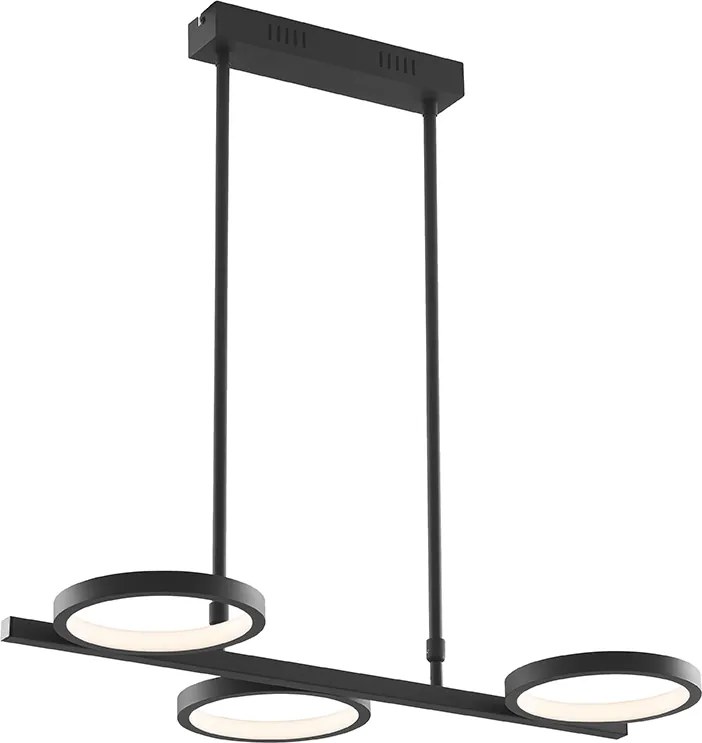 Nowoczesna lampa wisząca czarna z LED 3-stopniowy ściemniacz 3-światła - Vivé