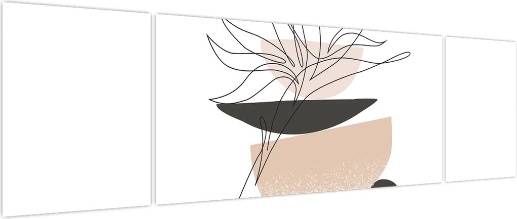 Obraz - Line art flowers N⁰1 (170x50 cm)