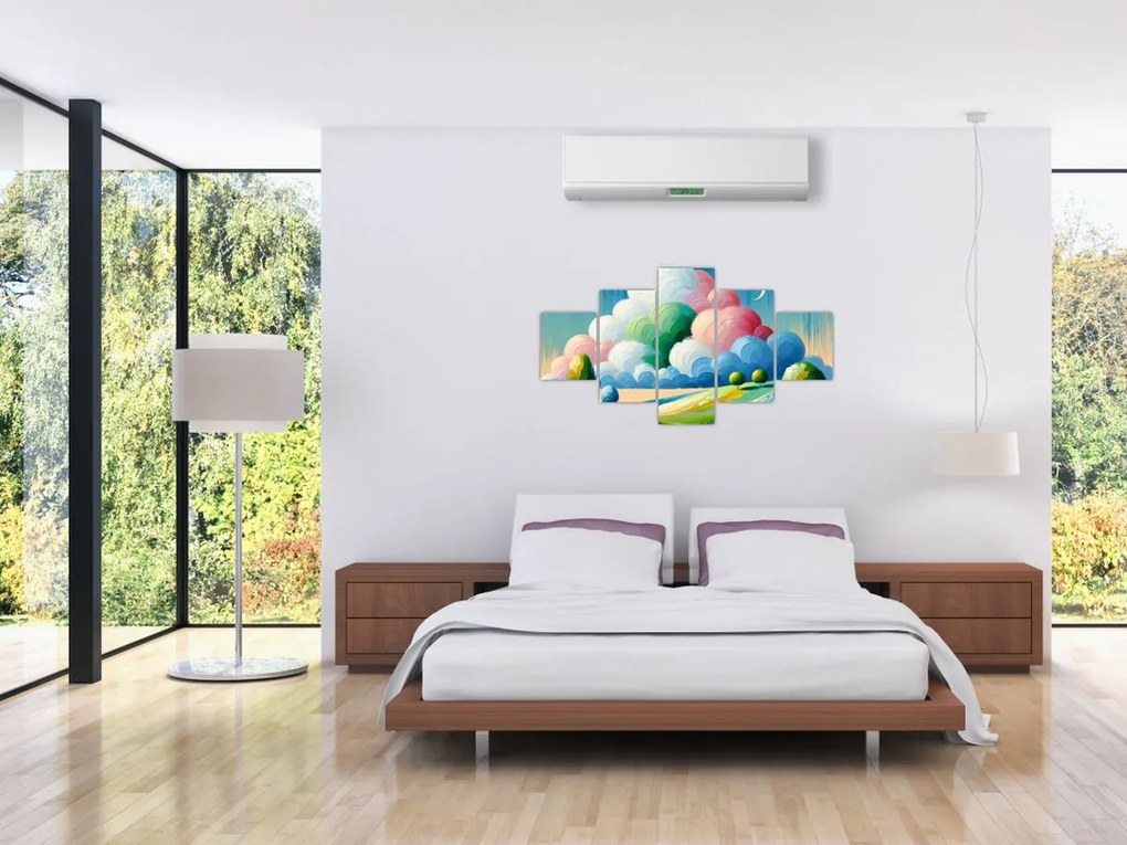 Obraz - Krajobraz z chmurą (125x70 cm)