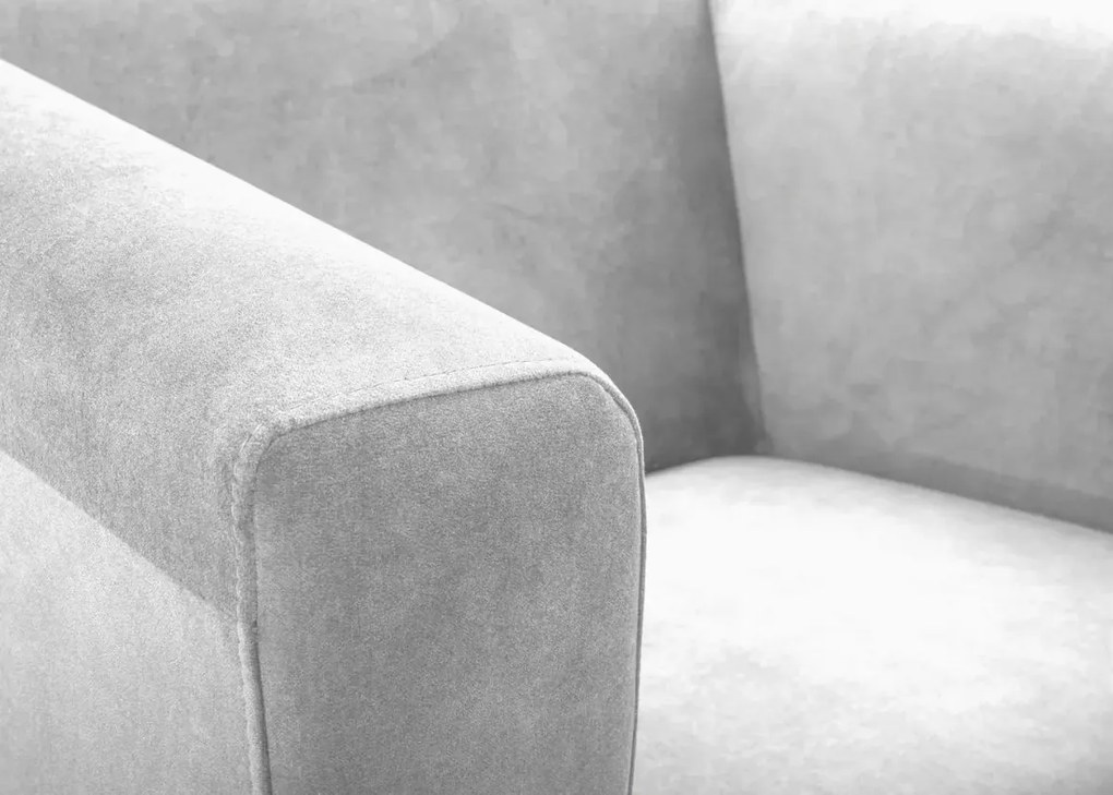 Fotel Vilano 1-osobowy welurowy z ozdobnym oparciem na metalowych nóżkach – nowoczesny design