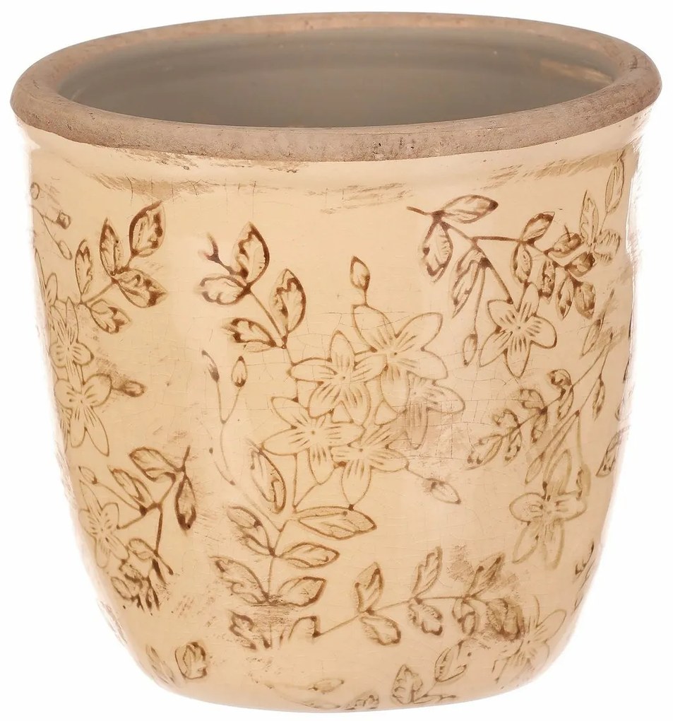 Osłonka ceramiczna na kwiaty Flores retro, 13 x 12 cm, 13 cm