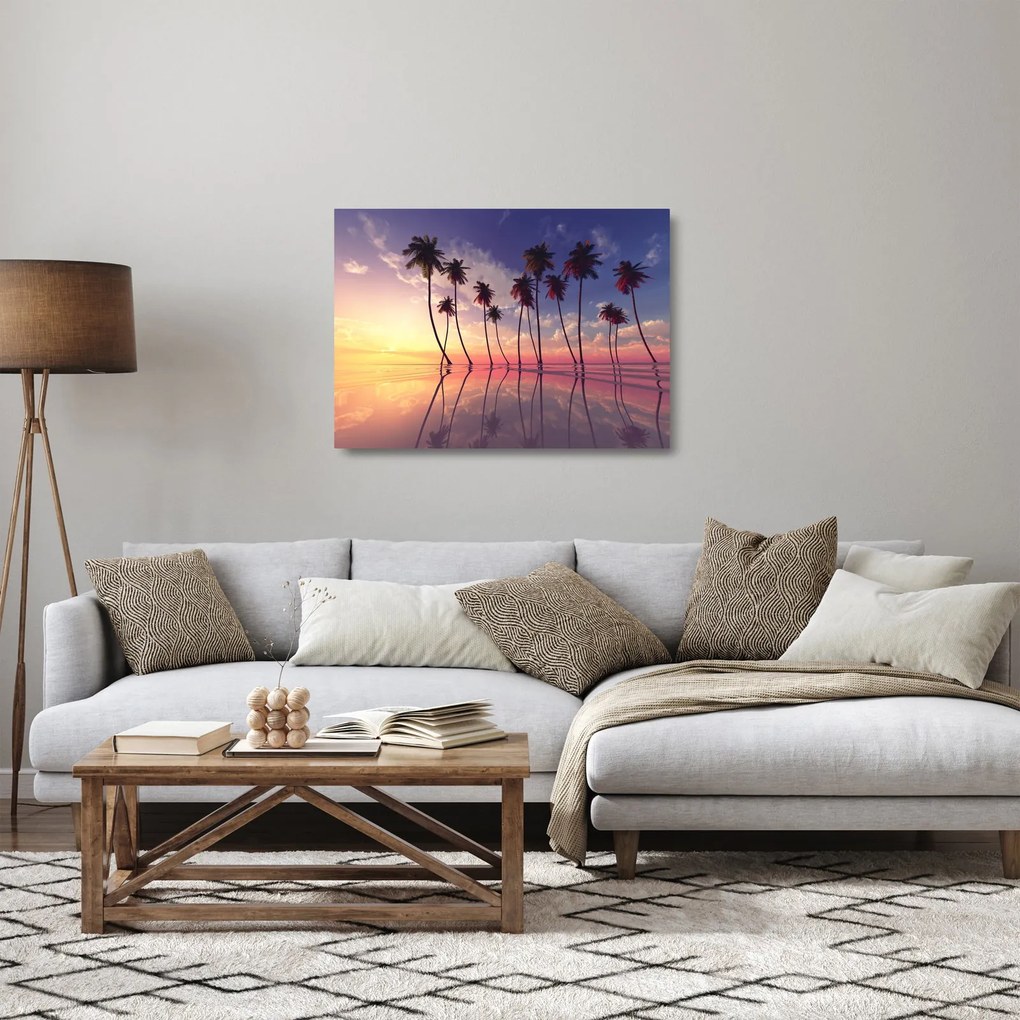 Obraz na szkle palm wznoszących się nad powierzchnią (70x50 cm)