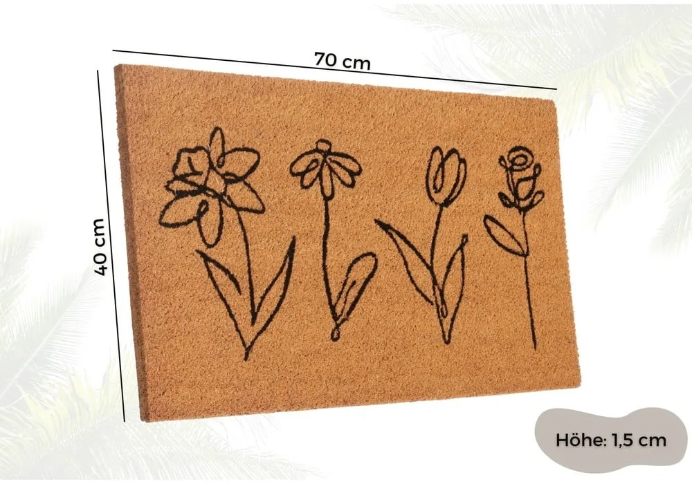 Wycieraczka z włókna kokosowego 40x70 cm Wildflowers – Hanse Home
