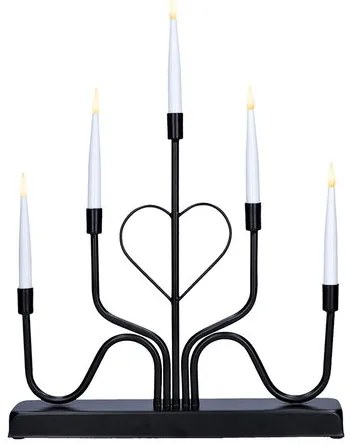 Solight Świecznik metalowy LED, 5x LED, 40 cm, 2x AA