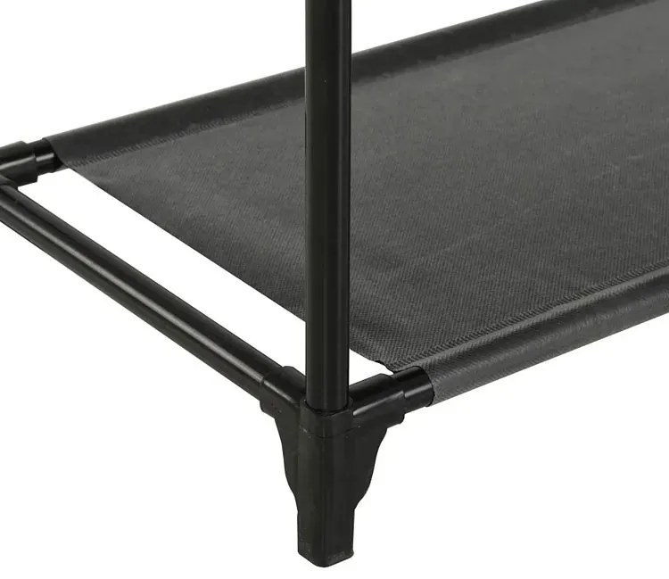 Czarny wolnostojący wieszak na ubrania z półkami A2-A69