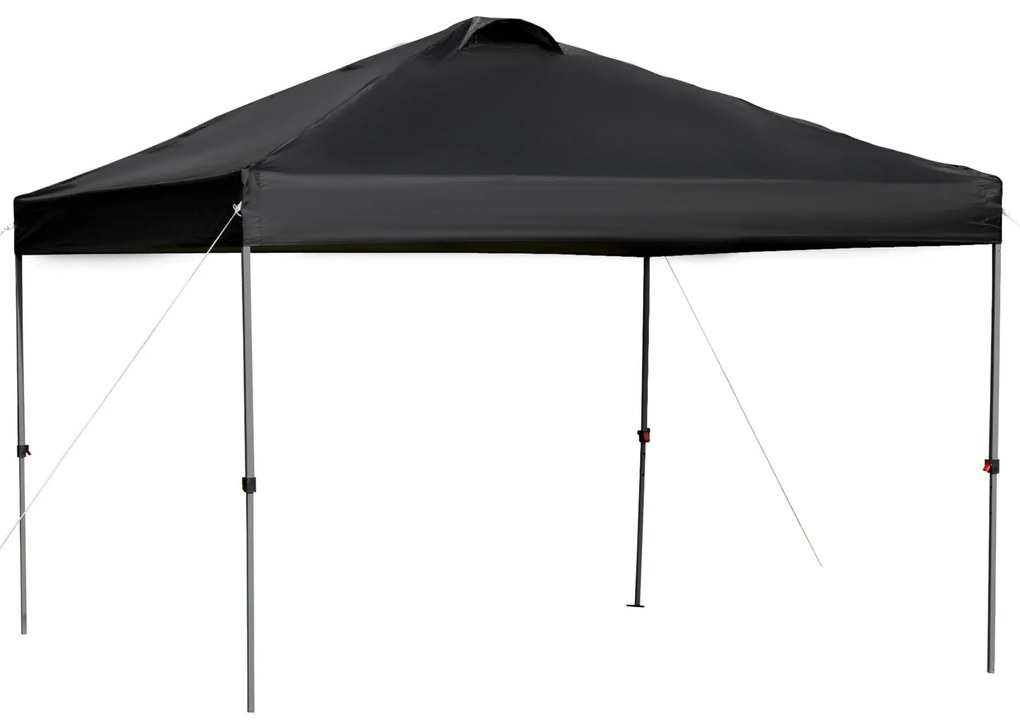 Outsunny Pawilon Ogrodowy Składany 3x3m Czarny Namiot Ogrodowy z Śledziami | Aosom PL