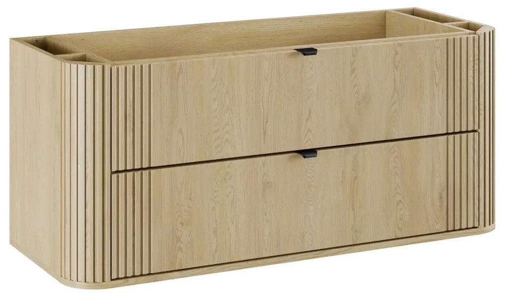 Szafka pod umywalkę OVALIA CREMONA 2S 120cm dąb cremona z umywalką nablatową RIVER COMAD