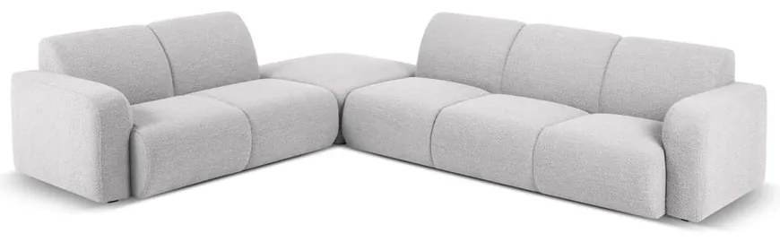 Jasnoszary narożnik z materiału bouclé (lewostronny) Molino – Micadoni Home