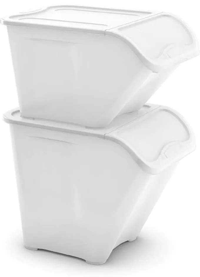 Biały plastikowy pojemnik z pokrywką 55x39x46 cm All In Box – KIS