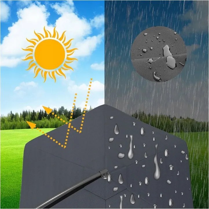 Składany parasol ogrodowy ARCADIA 300 cm, szary