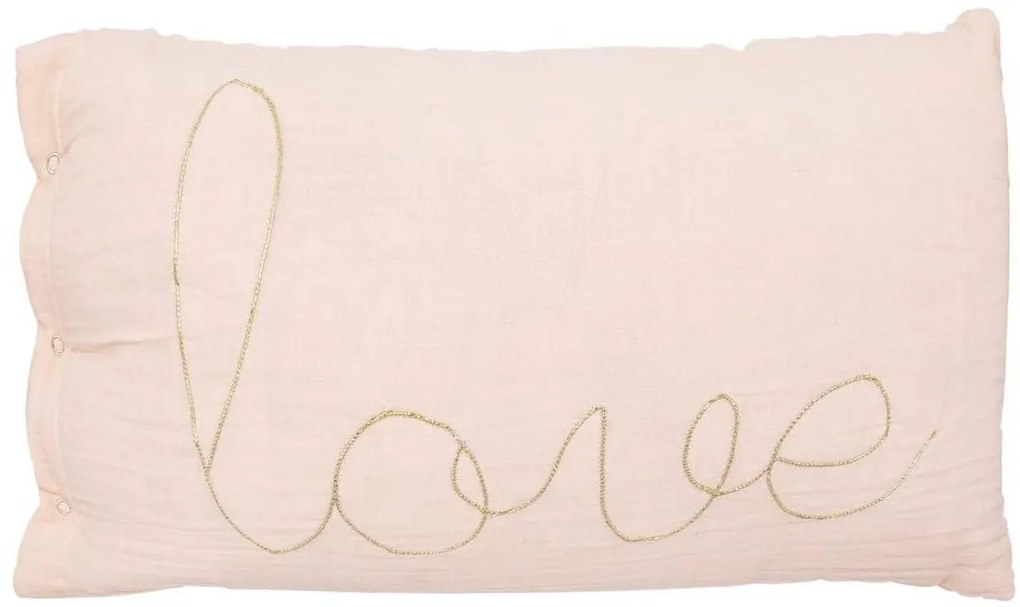 Poduszka dekoracyjna dziecięca LOVE 50x30cm, różowa