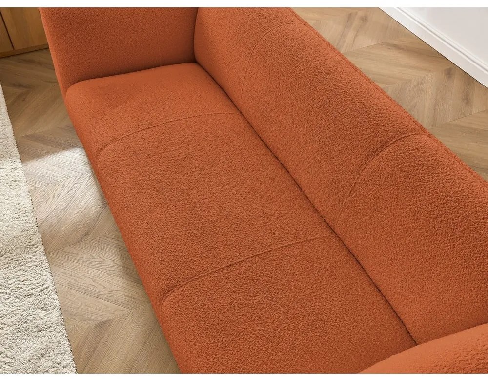 Pomarańczowa sofa z materiału bouclé 242 cm Giorgia – Bobochic Paris