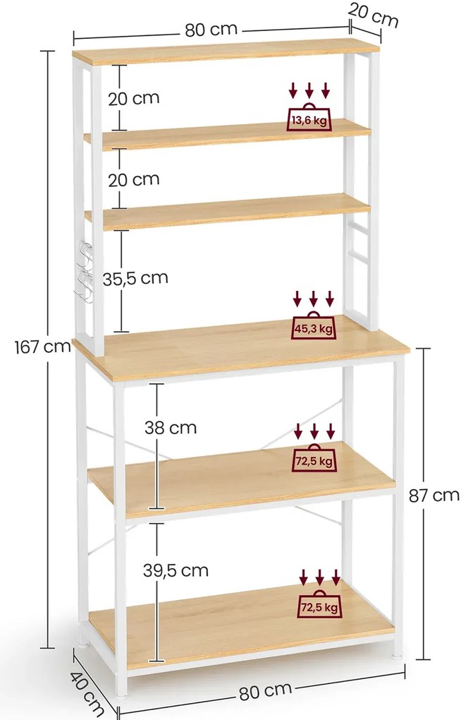 Wysoki regał kuchenny C2-M45