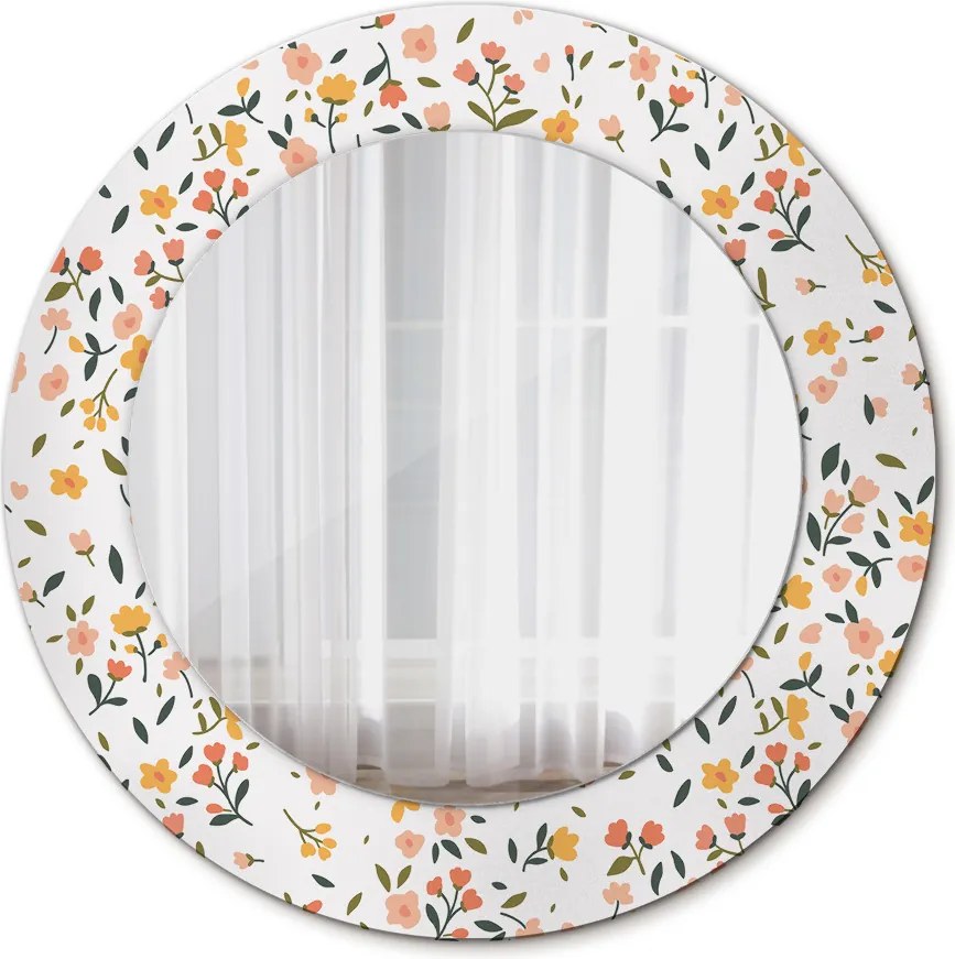 Lustro z nadrukiem dekoracyjne okrągłe Małe słodkie kwiaty