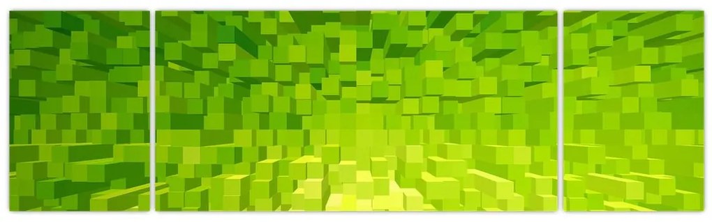 Obraz żółto-zielonych kostek (170x50 cm)