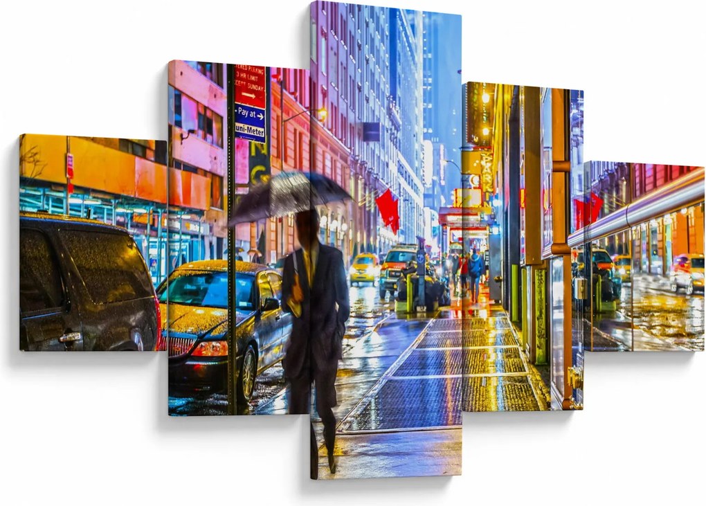 Obraz - Miasto w neonowym blasku (125x70 cm)
