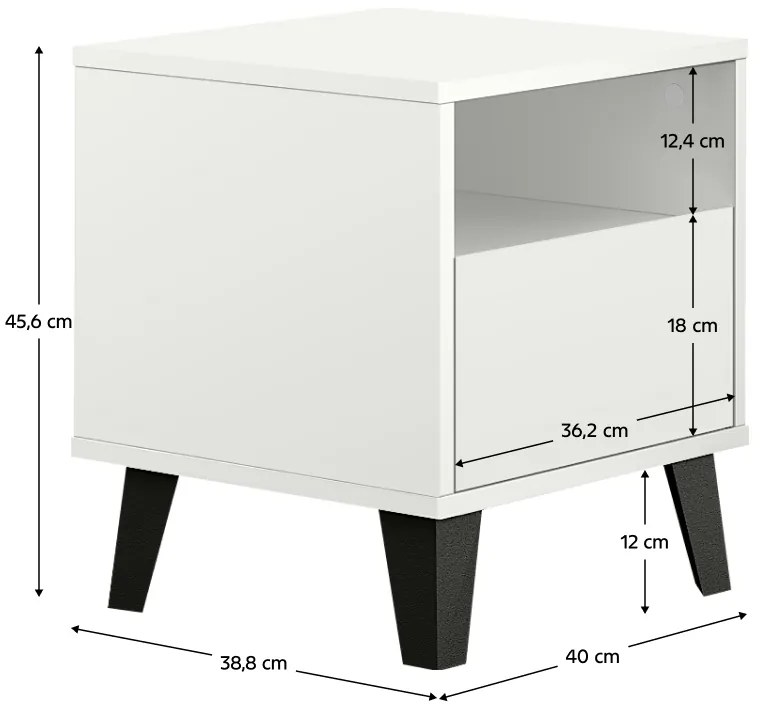 Szafka nocna BOGAN 1S, biały