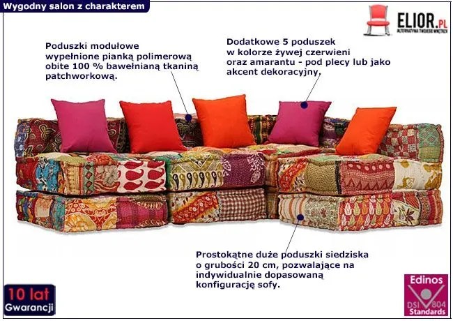 Modułowa sofa patchworkowa Montanex 6D