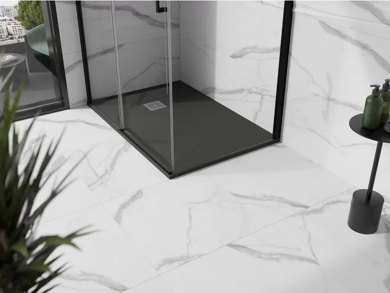 Mexen Stone+ brodzik kompozytowy prostokątny 90 x 80 cm, antracyt - 44718090