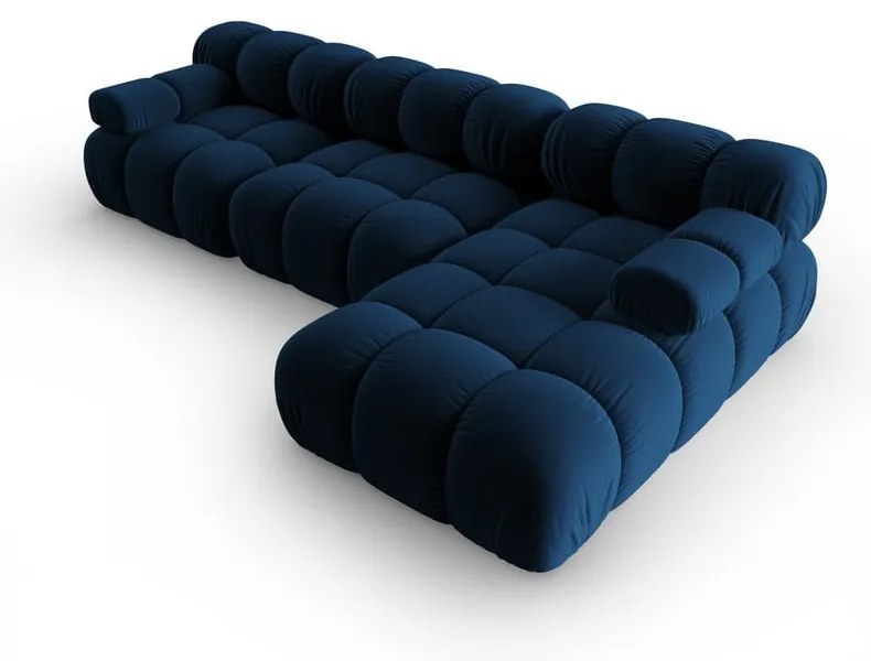 Niebieska aksamitna sofa 285 cm Bellis – Micadoni Home
